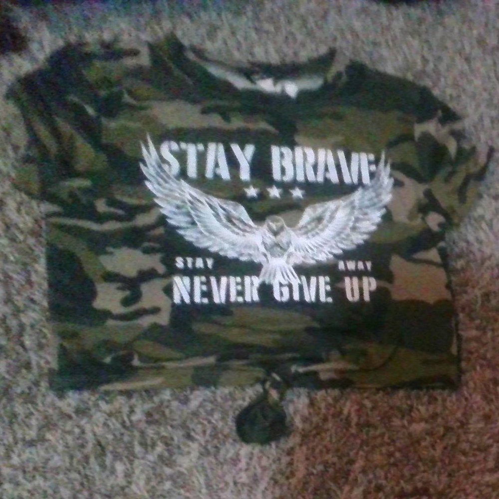 Camouflage tied cropped T-shirt